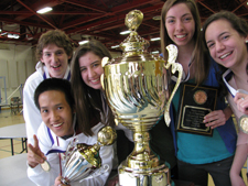 A team from Scranton High School placed first in the team competition. Pictured in front is Jordan Chu. Back row, from left, are: Michael Deamer, Michelle Reap, Avery Baumann (who placed second in the individual competition) and Lauren Dougher. The team was coached by Lorraine Babarsky, Scranton High School faculty member (not in photo).